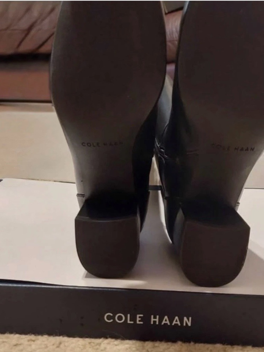 Cole Haan Dana Black Leather Knee High Boots W22253 Women’s 7.5B Block Heel - Picture 5 of 8